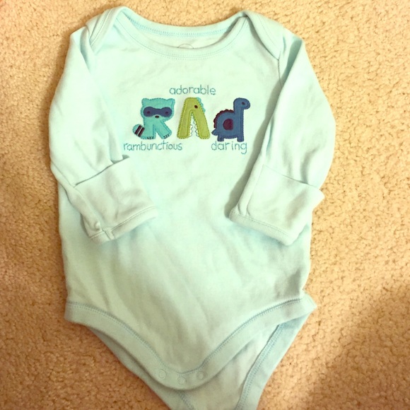 Gymboree long sleeved seafoam blue onsie