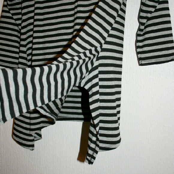 Striped Lace-Up Yoke 3/4 Sleeve Knit Top NWT - Picture 3 of 4