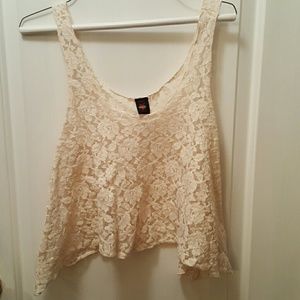 Cream Lace Crop Top