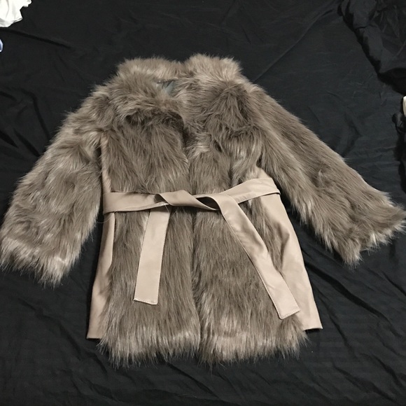 Belted Faux Fur Coat