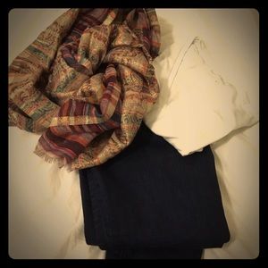 Colorful gold metallic scarf