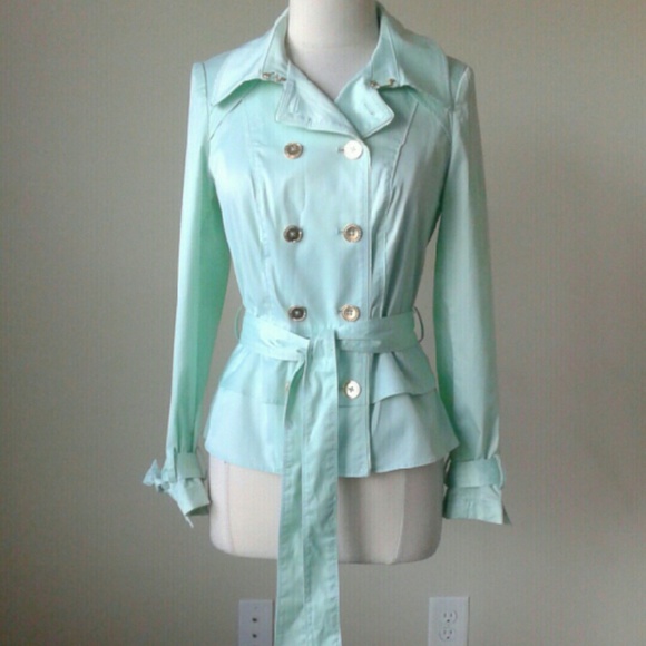 White House Black Market Jackets & Blazers - Trench peplum tie waist jacket SOLD!!