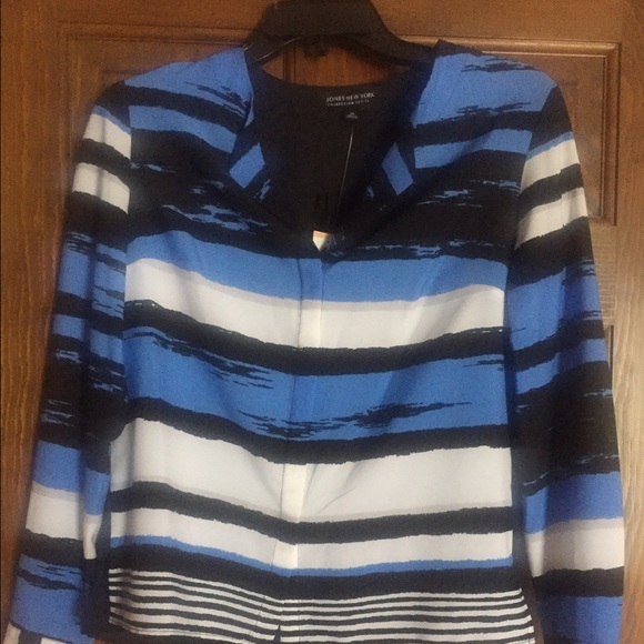 Jones New York Petite Striped Blouse