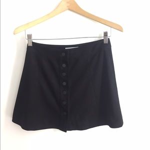 Black faux suede mini skirt