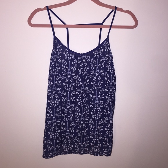 Super cute flowy blouse with Eiffel Tower design