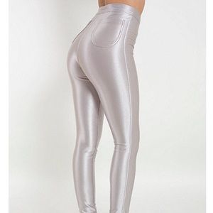 American Apparel silver disco pants xxs