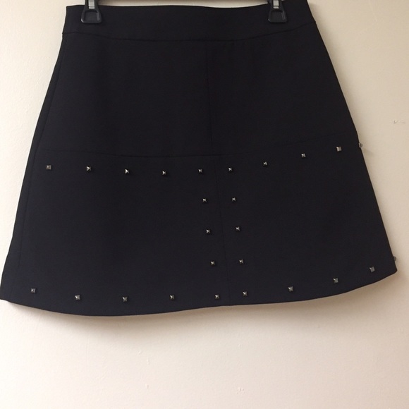 NEW Zara Black Seamed Mini Fancy Skirt Studded - Picture 4 of 4