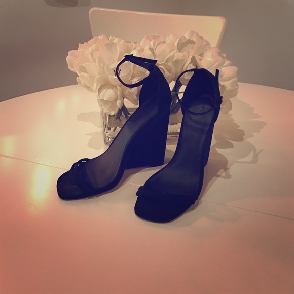 Black suede wedges ASOS shoes size 7