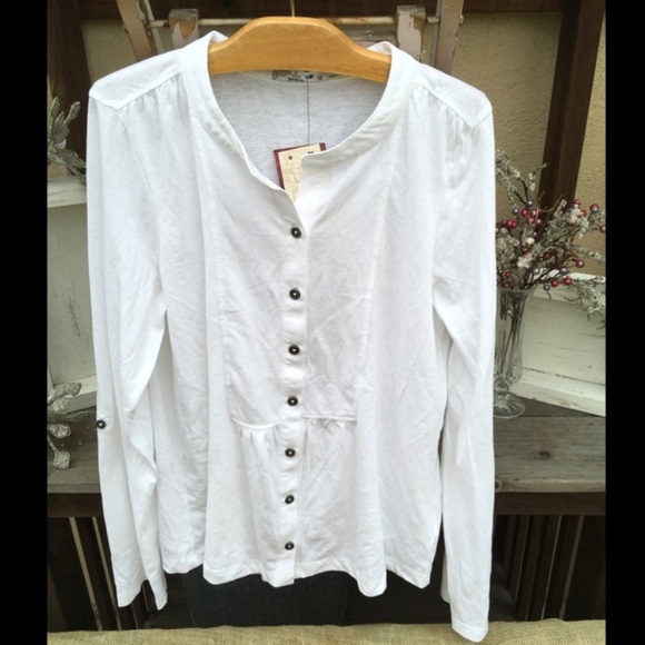 NWT PrAna 3/4 Adjustable Sleeve Cotton Button-Up