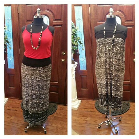 Black and Gray Aztec Maxi Skirt (Never Worn) - Picture 1 of 1