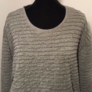 Grey, ribbed, oversized sweater. Small see descrip