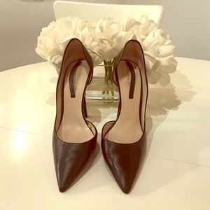 Zara black leather pumps