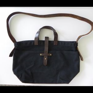peg & awl black waxed canvas tote