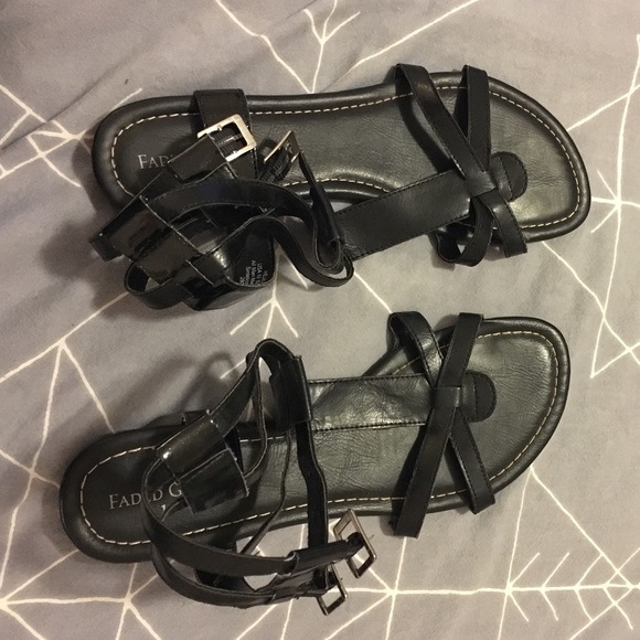black gladiator style sandals