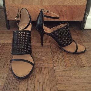 Vince Camuto Black Perforated Open Toe Stiletto
