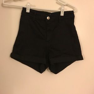 High waisted black shorts