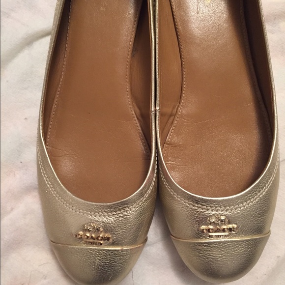 Gold coach flats size 7