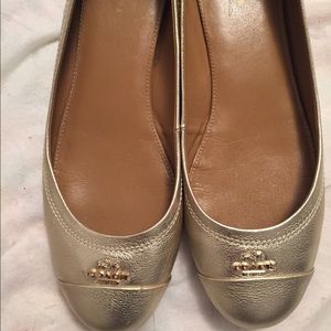 Gold coach flats size 7