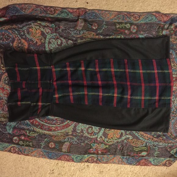 Black & Plaid Mini Dress