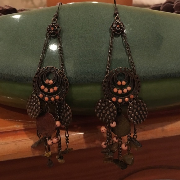 Gorgeous bronze tone dangle earrings - Picture 1 of 2