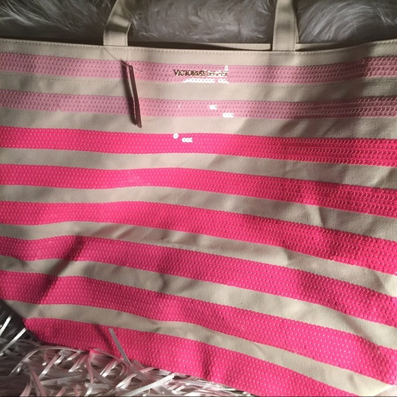 Victoria's Secret Large Canvas Tote Rare - Picture 2 of 3