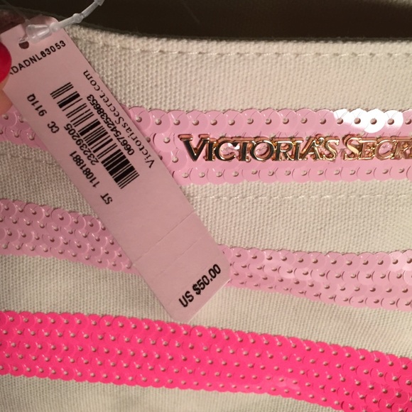 Victoria's Secret Large Canvas Tote Rare - Picture 3 of 3