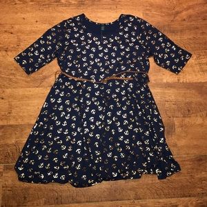 Rue 21 Navy and Gold Shimmer Anchor Dress