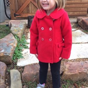 London Fog Girls Red Pea Coat