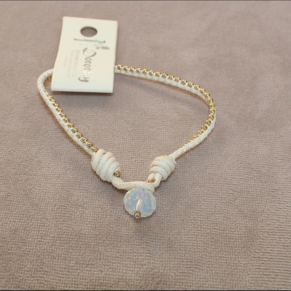 Gold and White Bracelet