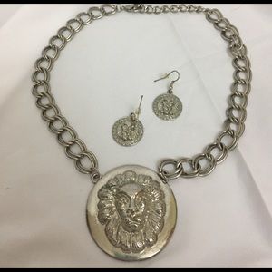 Lion statement piece necklace. Unique and gorgeous