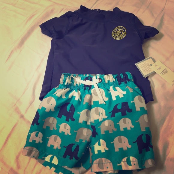 Baby Gap swim top NWT & Gymboree swim trunks - Picture 1 of 4