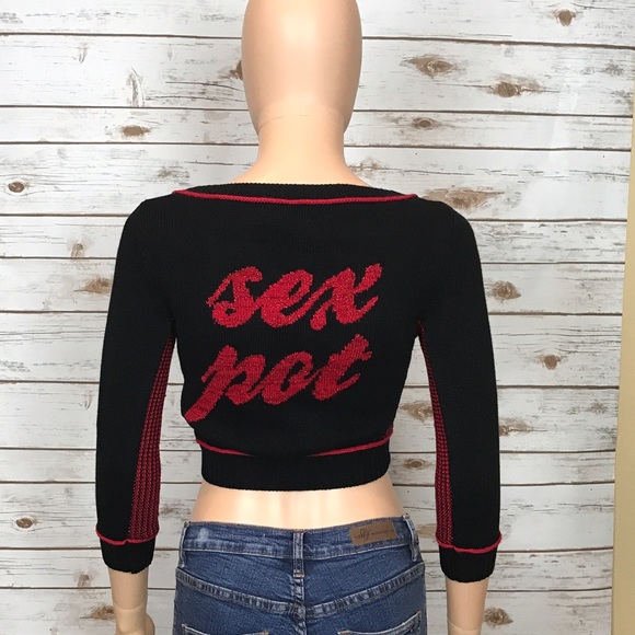 Betsey Johnson Sweaters - Betsey Johnson "Sex Pot" Cropped Sweater Sz.S
