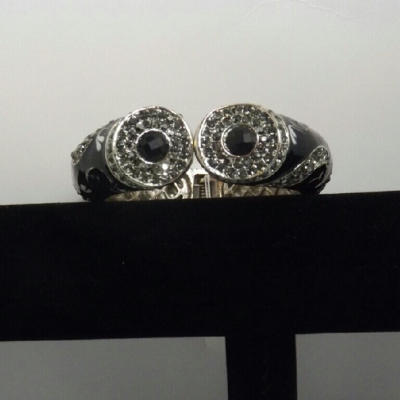 Black & White Enamel Hinge Bracelet