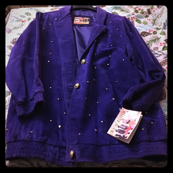 Purple (tag says royal blue) leather jacket 2X