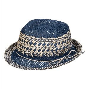 ROXY Navy Blue Straw Fedora