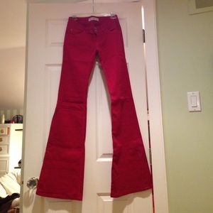 Red bell bottom jeans