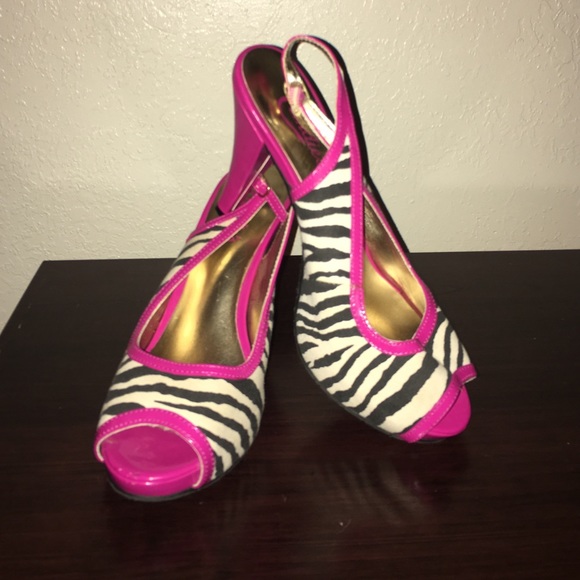Zebra and pink heels