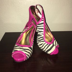 Zebra and pink heels