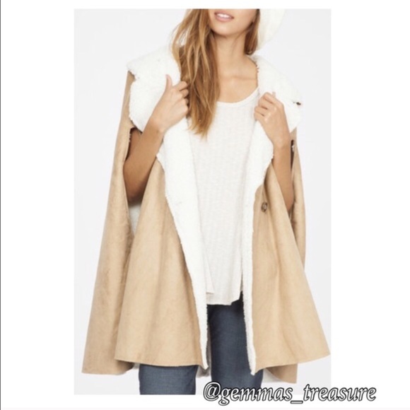 Jackets & Blazers - |FINAL CLEARANCE | Faux Sherpa and Suede Cape |