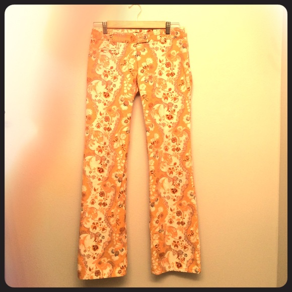 Velvet patterned retro pants size 4 vintage