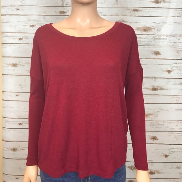 Red Long Sleeve Oversize Chaser Shirt NWT