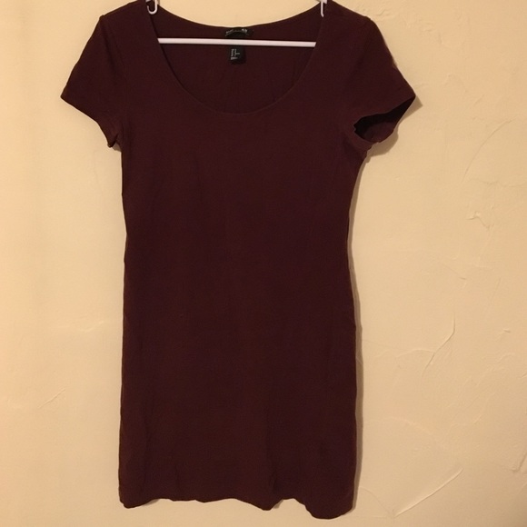 Maroon T-shirt Dress