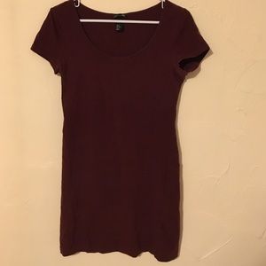 Maroon T-shirt Dress