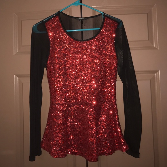 Woman's Sequins Peplum Top