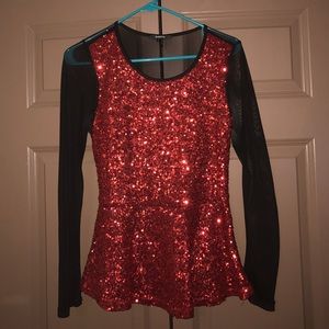 Woman's Sequins Peplum Top