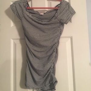 Short Sleeved Striped Medium Size Shirt