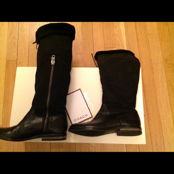 Gorgeous Coach suede/leather tall boots size 7.5 - Picture 2 of 5