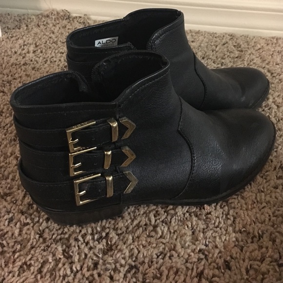 1 inch heel black booties