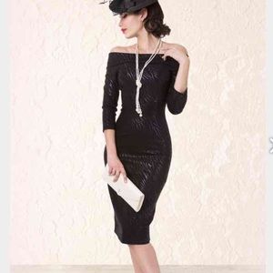 Tatyana Black Fire pencil dress