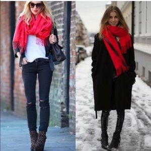 Brand new Red and black pashmina